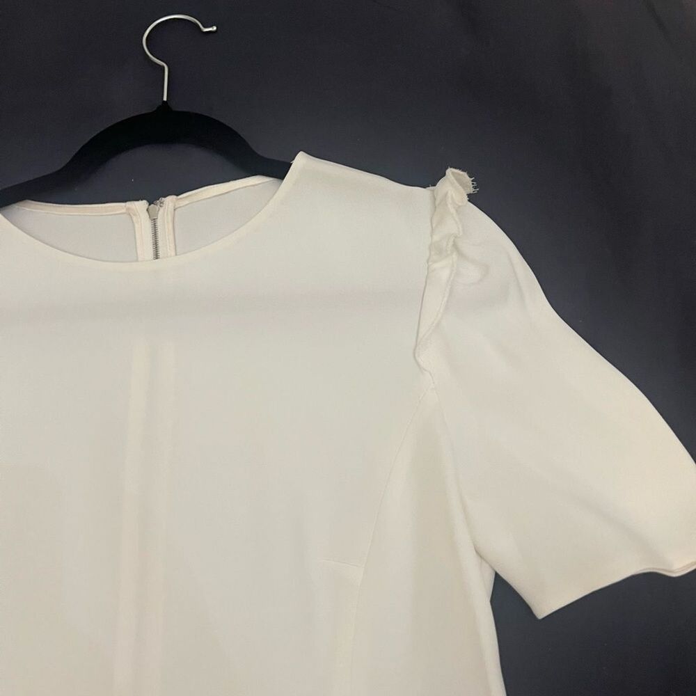 Dolce & Gabbana Short Sleeve Peplum Top Ivory Draped Sleeve Blouse - Picture 5 of 11